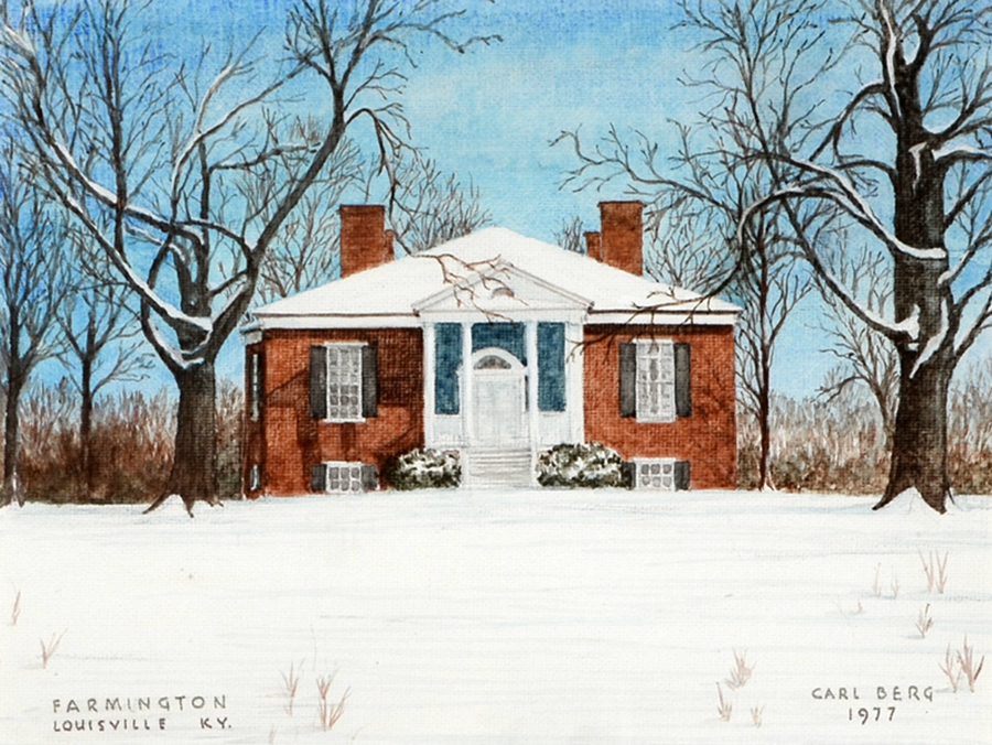 Carl Berg watercolor of Farmington